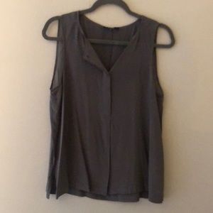 Madewell 100% silk grey blouse | short sleeve | Sz M